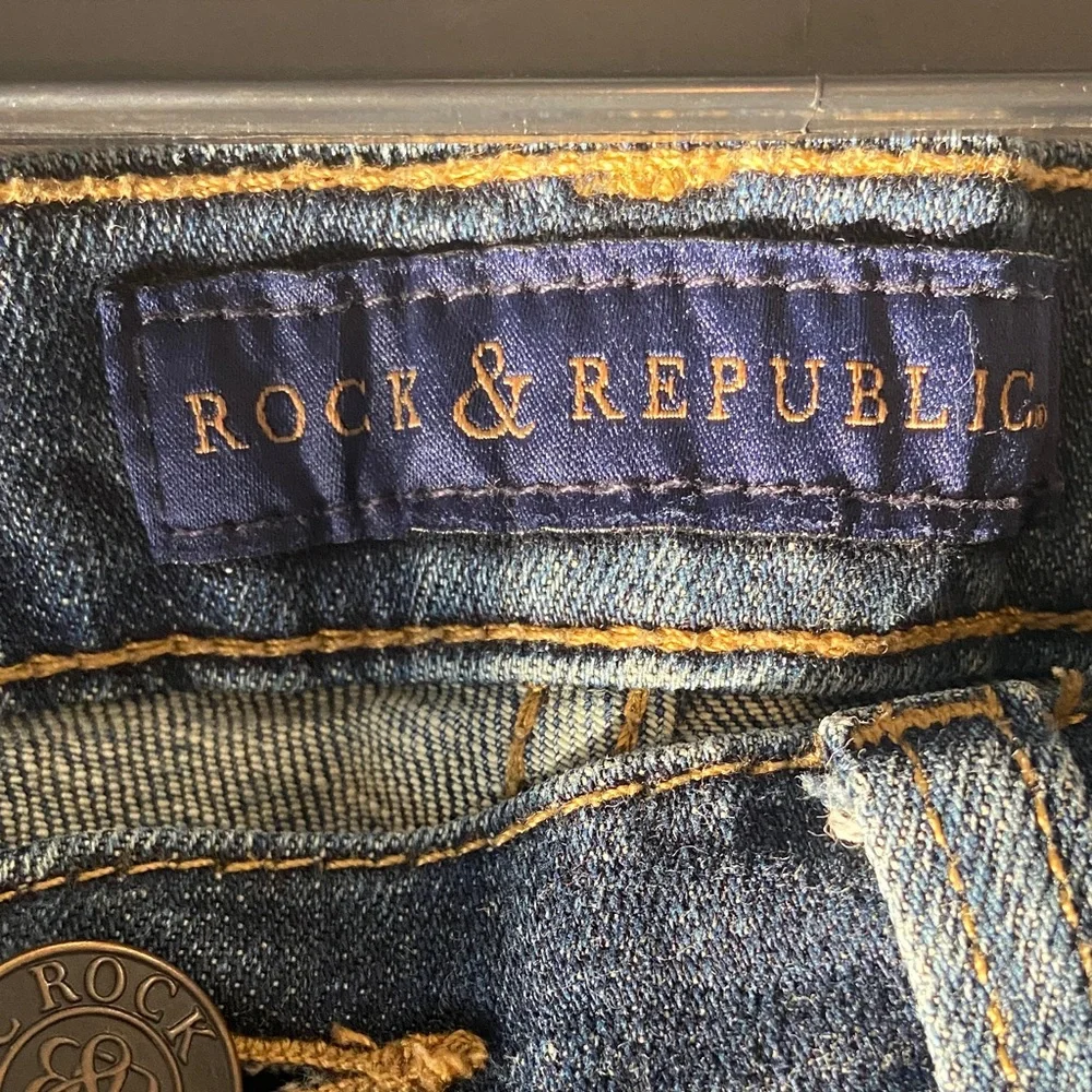 Rock & Republic Emo Y2K Style Denim Jeans Size 6 Indigo Skinny EUC